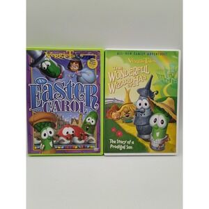 VeggieTales DVD Lot Kids One Size Multicolor Good An Easter Carol Wizard of Ha's